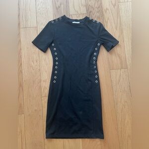 Zara black studded bodycon dress